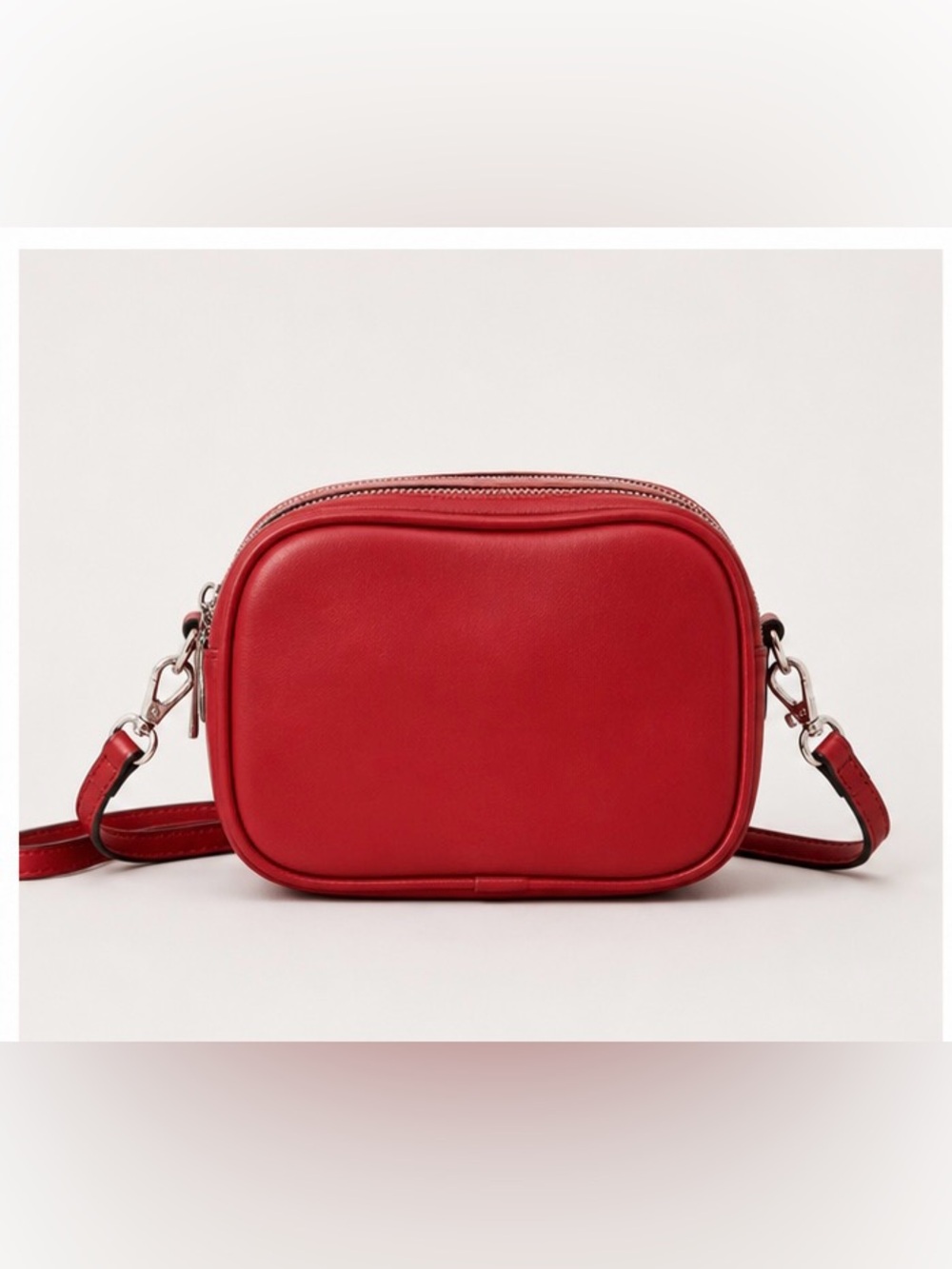 Mini Dynamite Red Leather Crossbody Camera Bag